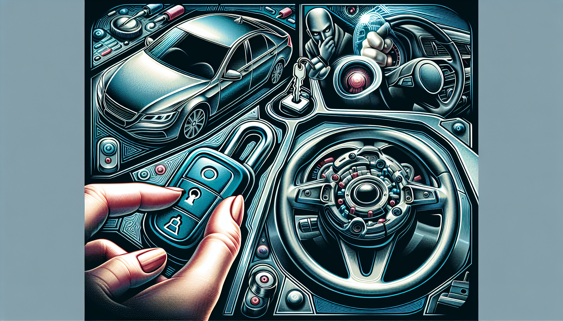 Illustration of preventing car key theft